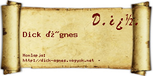 Dick Ágnes névjegykártya