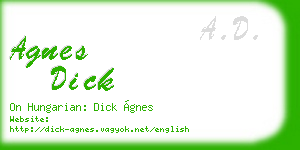 agnes dick business card